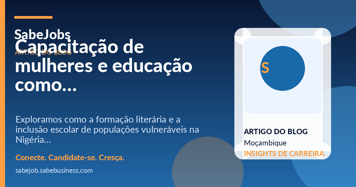 Capacitação de mulheres e educação como motores de inclusão laboral na África